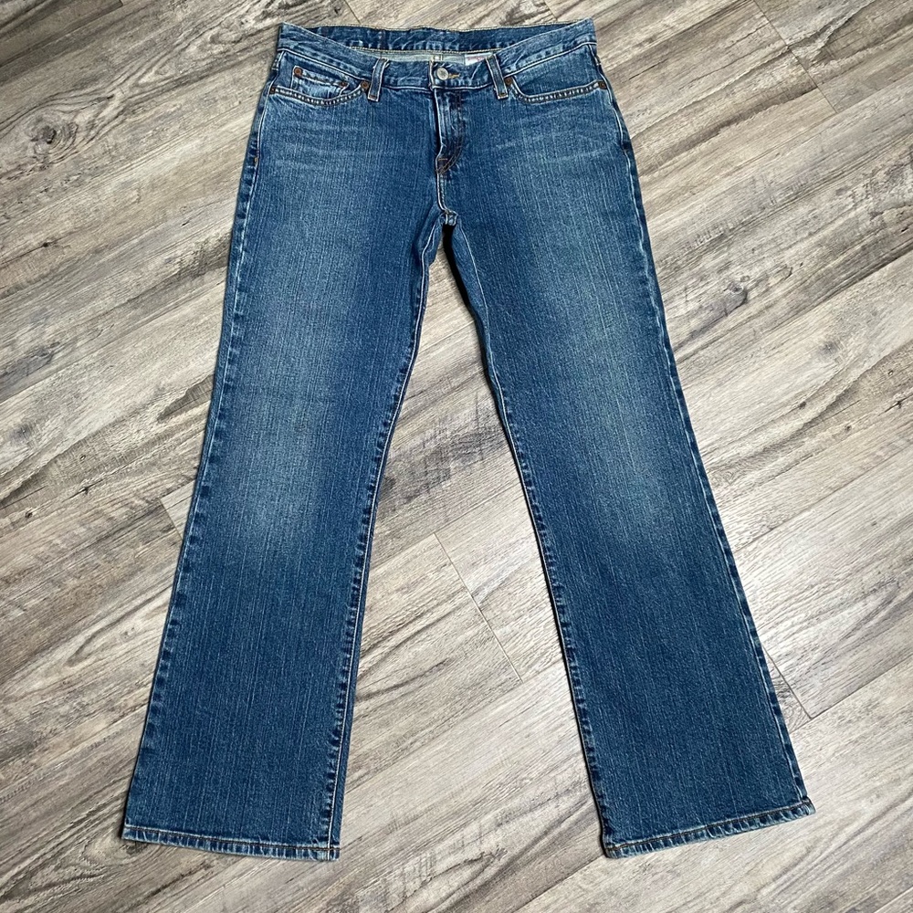 Lucky Brand Dungarees 29 Short Length Mid Rise Straight Leg Blue Denim Jeans
